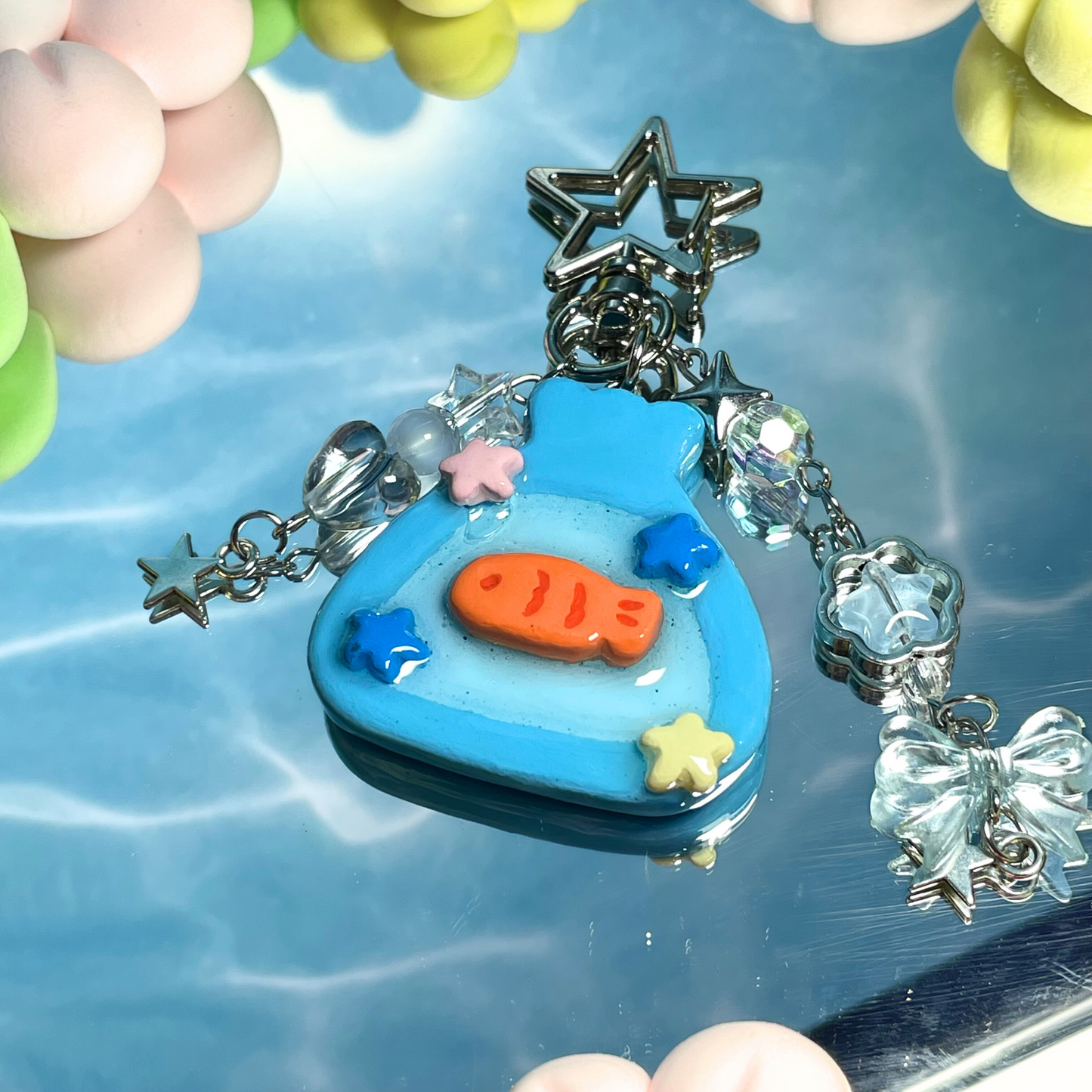 Fish Pouch Clay keychain