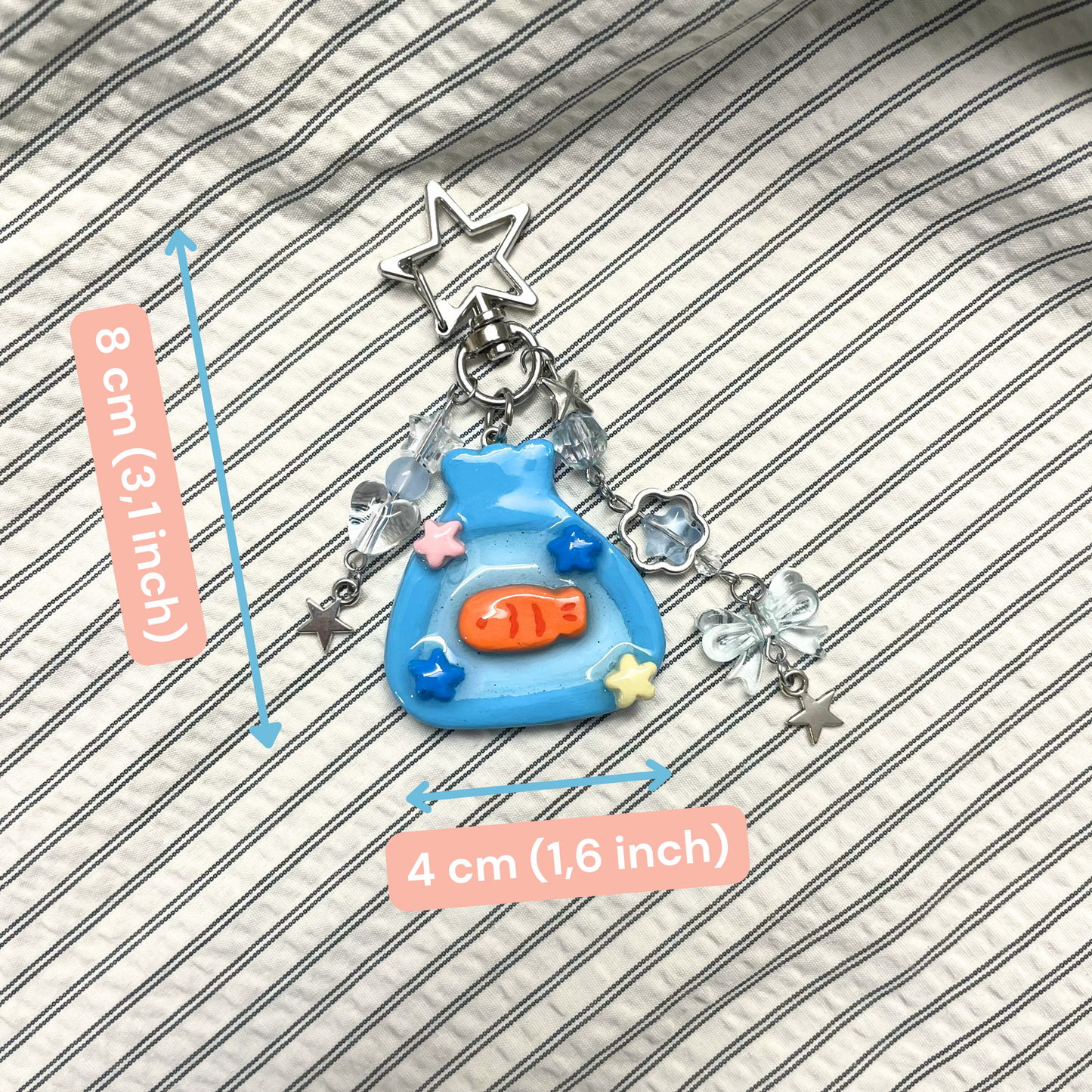 Fish Pouch Clay keychain
