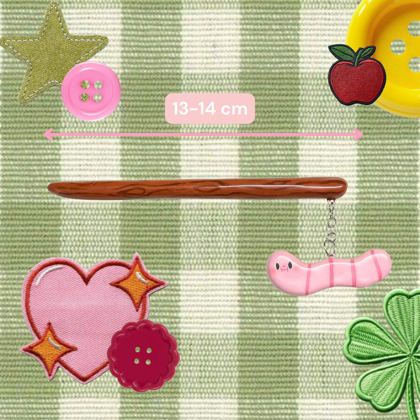 Cutesy Apple Hair Brooch