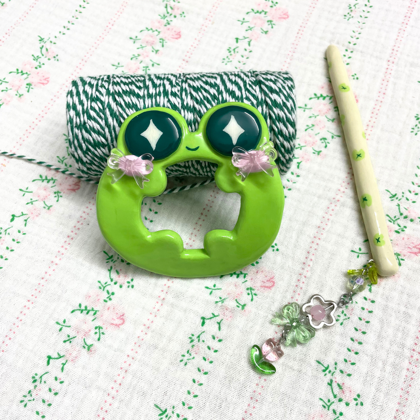 Froggie Clay Hair Brooch