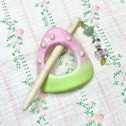 Watermelon Clay Hair Brooch