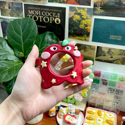 Cutesy Apple Hair Brooch