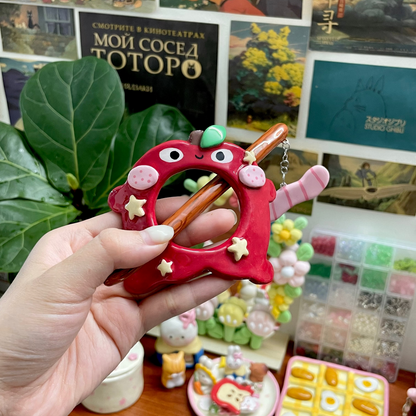 Cutesy Apple Hair Brooch