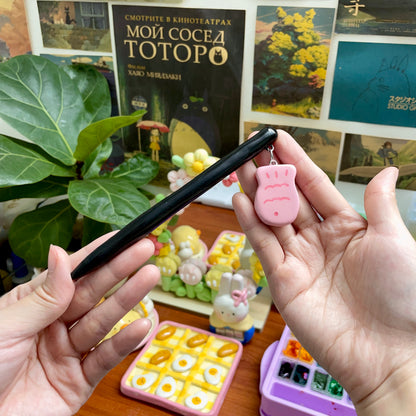 Tuxedo Kitten Clay Hair Brooch