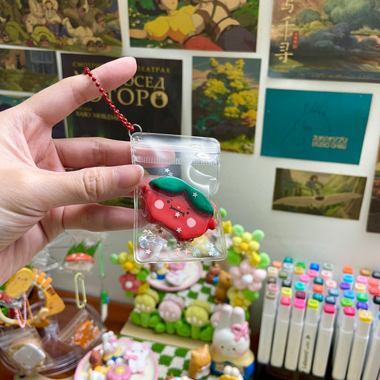 Angry Tomato Clay Keychain