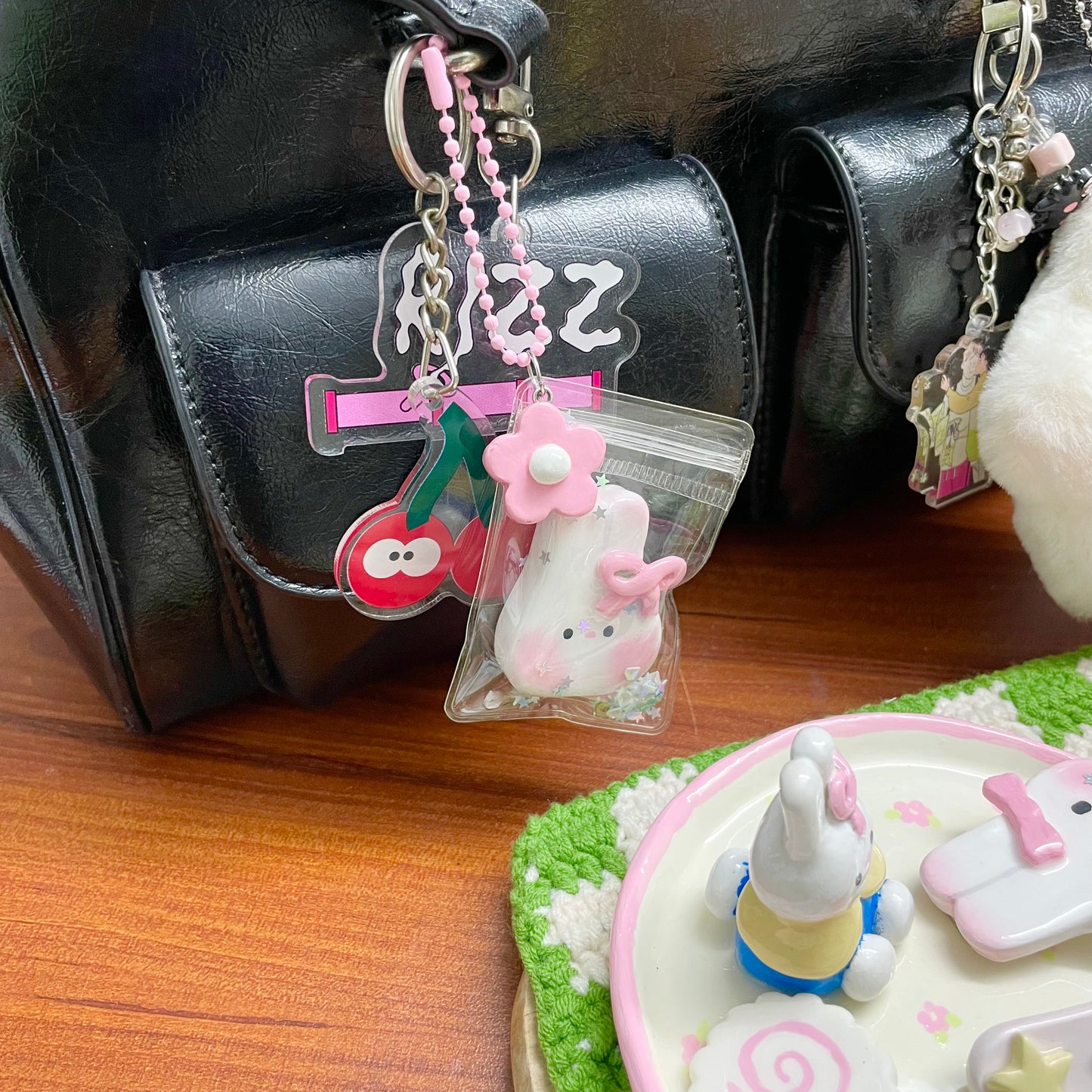 Bunny GiGi Clay Keychain