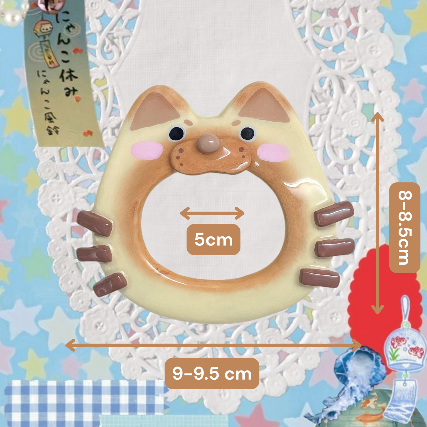 Siamese Kitten Clay Hair Brooch