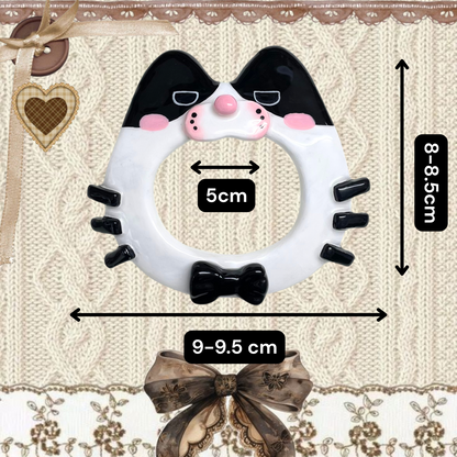 Tuxedo Kitten Clay Hair Brooch