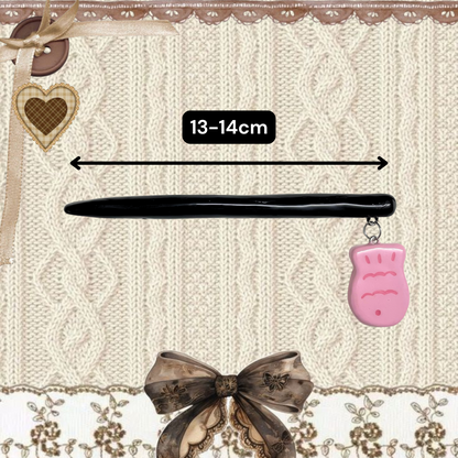 Tuxedo Kitten Clay Hair Brooch