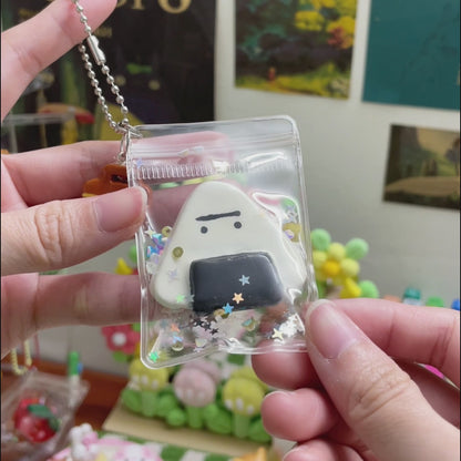 Busy Onigiri Clay Keychain