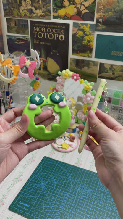 Froggie Clay Hair Brooch