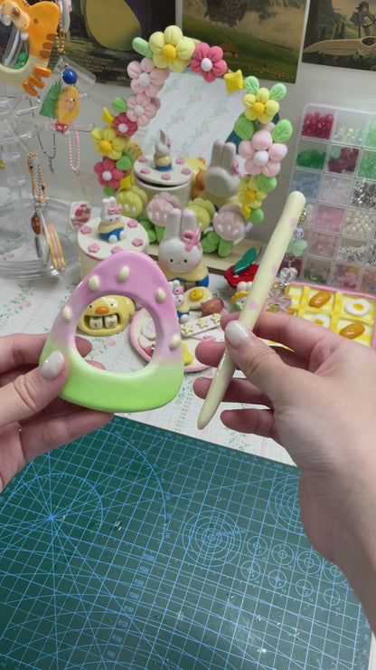 Watermelon Clay Hair Brooch