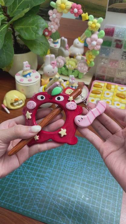 Cutesy Apple Hair Brooch